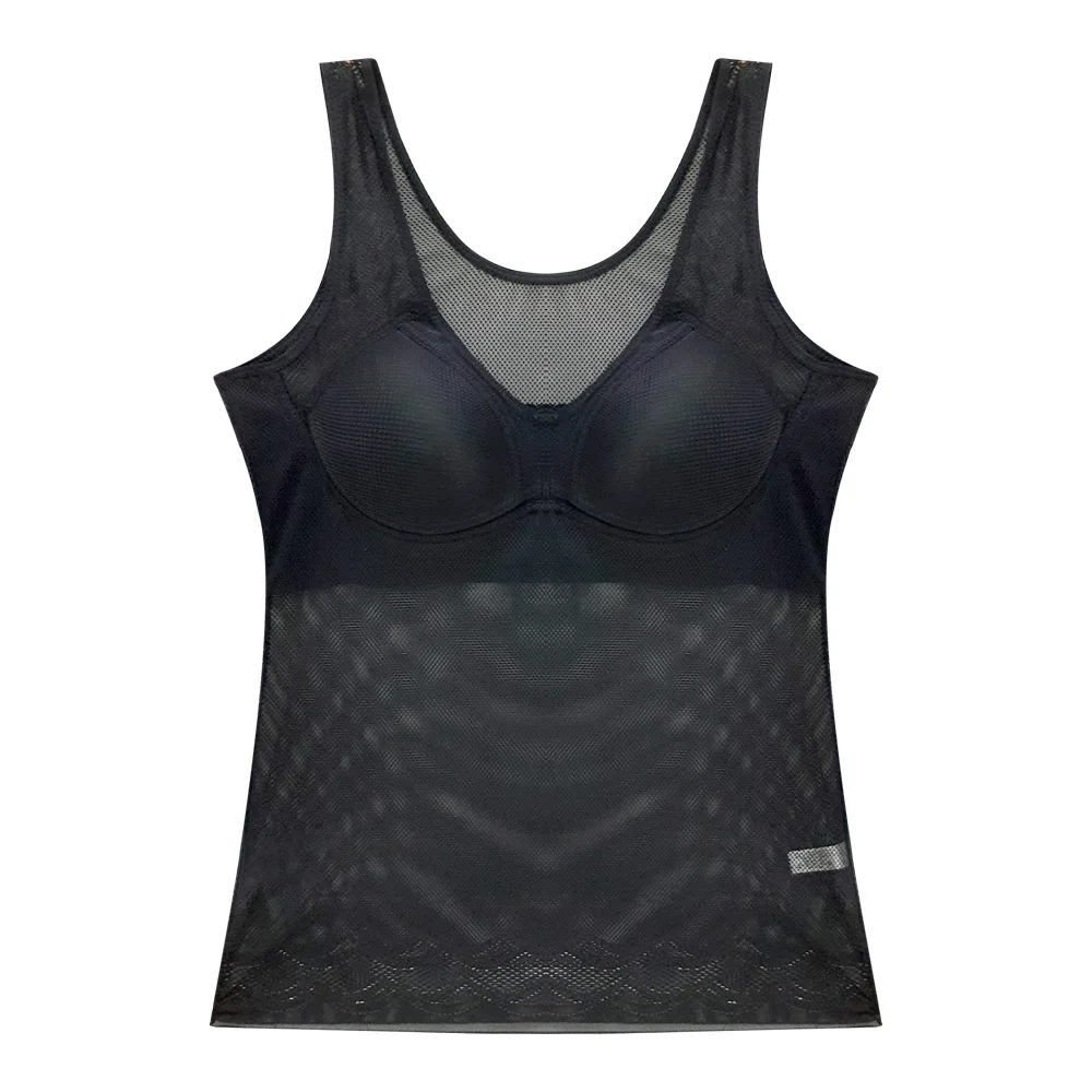 AONE rayon mold no-wire basic mesh bra running women's tank top sleeveless comfortable cool camisole 11900