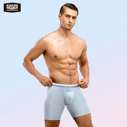 Cueca Boxer Respirável e Confortável Masculina, Roupa Interior Longa, Modal Premium, Macia, Modal, Sexy, Voo Aberto, 52025