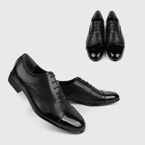 [국내생산] 가죽 4목 스트레이트팁 클래식 남성구두 키높이 4cm