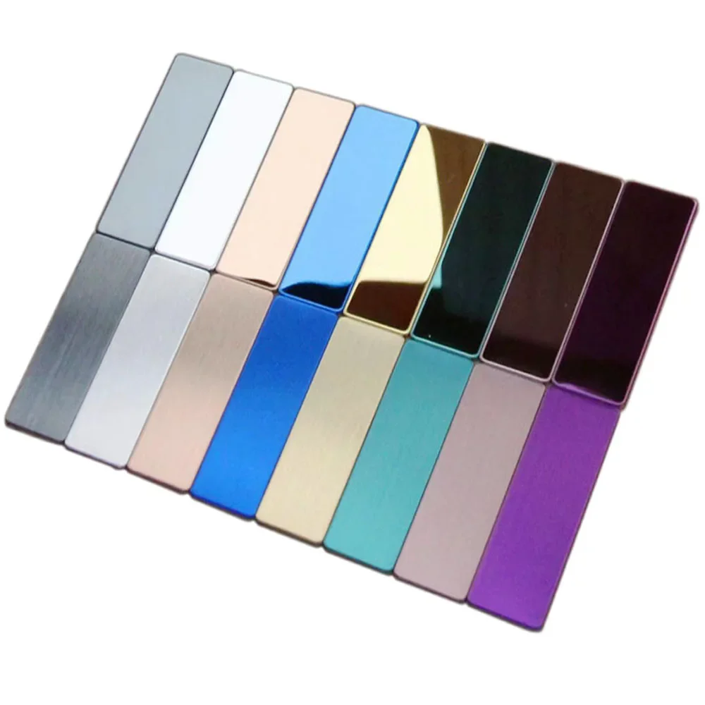 Porte-Badge avec gravure Laser, coin rond en acier inoxydable, matériau vierge, étiquette d'identification, 70x20mm, 5 à 10 pièces