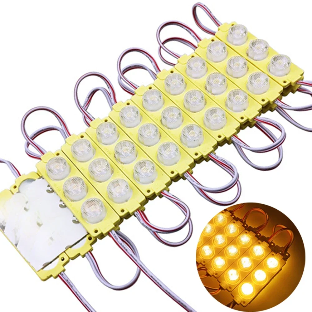 20 pièces Super lumineux 3 LED Module lumières 12V extérieur étanche pour magasin publicité panneau lettre conception boîte à lumière décor
