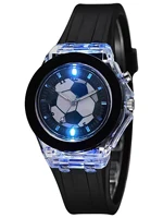 Fashionable Glowing Black White Football Children's Wristwatch Set Casual Versatile Gift Ideal for Daily Wear 5