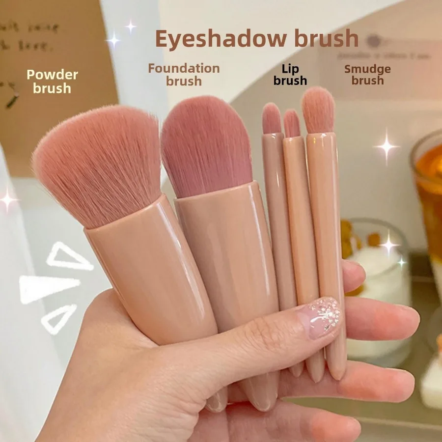 2 juegos de brochas de maquillaje de color rosa, mini brochas de maquillaje portátiles de viaje, versátiles y perfectas para llevar en salidas