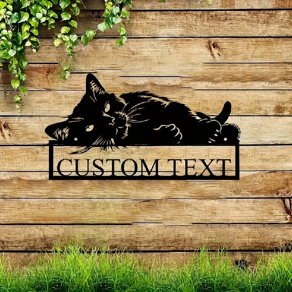 Custom Cat Letter Combination Metal Door Hanging | Playful Pet Sign Home Decor, Ideal For Mother'S Day And Spring/Summer Gifts