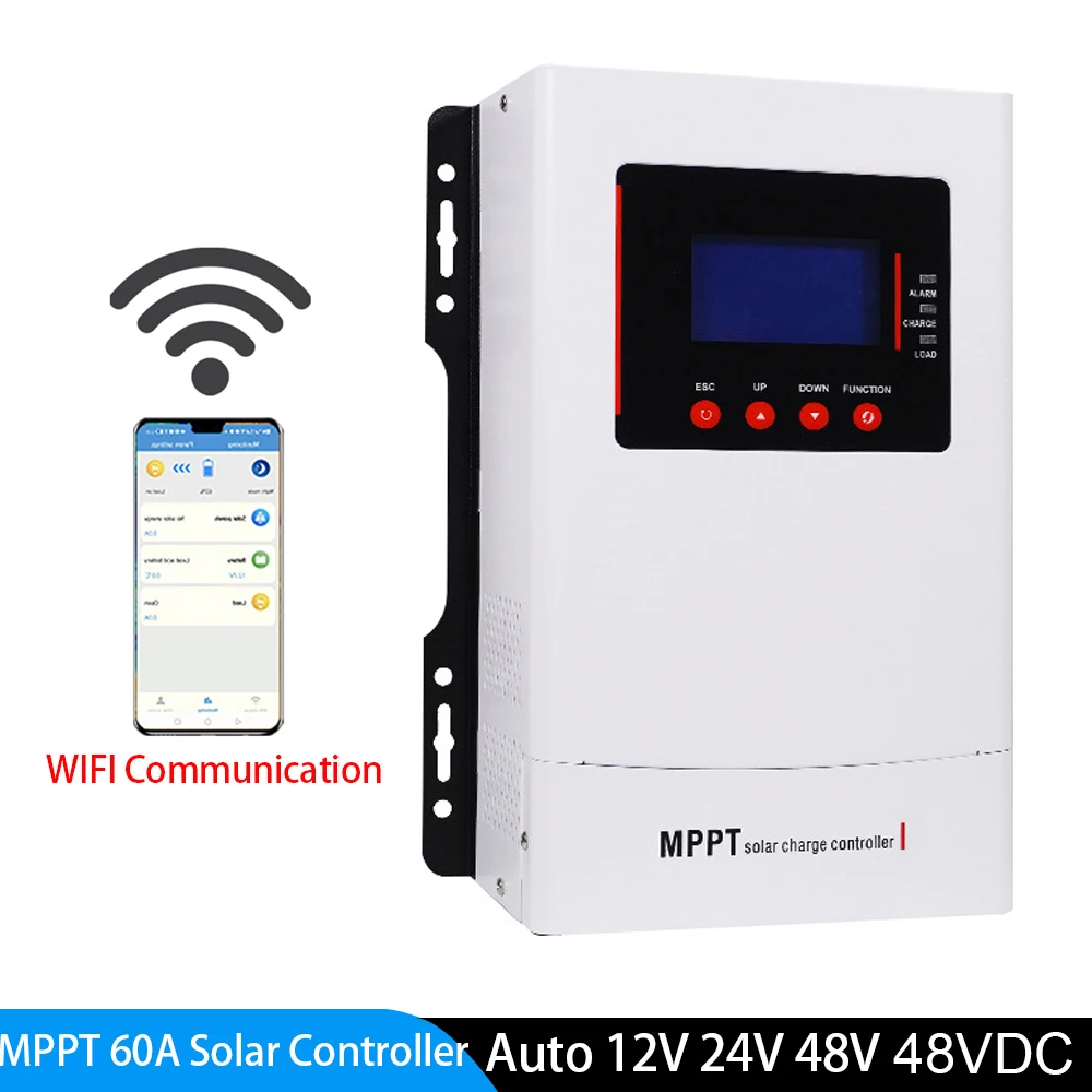 MPPT 60A 100A Solar Charge Controller Solar Panel Regulator 12V 24V 36V 48V Auto Max PV 48VDC For Lead Acid Lithium Battery