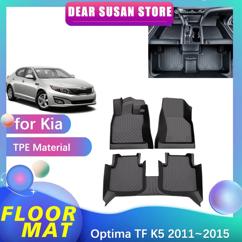 

Car Floor Mat for Kia Optima TF K5 Hybrid 2011~2015 2012 2013 Panel Foot Parts TPE Liner Carpet Pad Custom Cover Rug Accessories