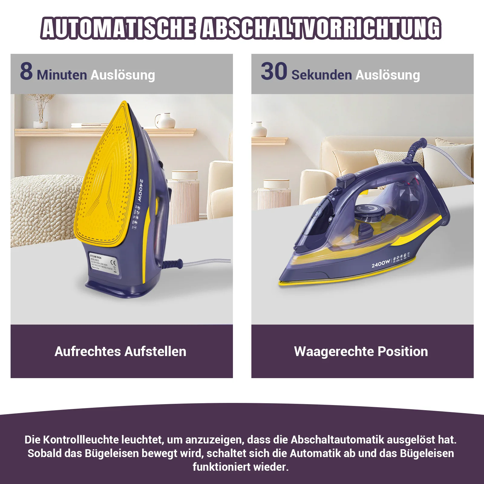 Elektro-Dampfbügeleisen 2400W mit 350 ml Wassertank kaufen