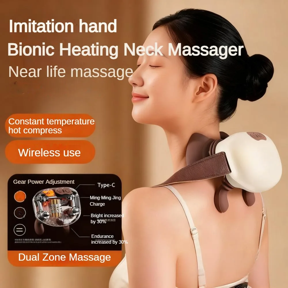 

Neck Massage Device Premium Portable Cervical Massage Machine Shiatsu Neck Back and Shoulder Massager Multifunctional USB