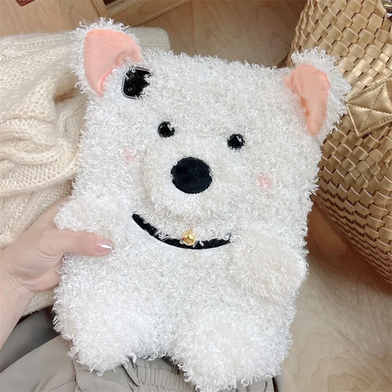 Cute Dog Fur Fluffy Tablet Case For Apple iPad 10 10.9 Pro 11 inch Air 13'' 12.9 inch Air 5/4 7/8/9 10.2 inch Cover Plush Funda