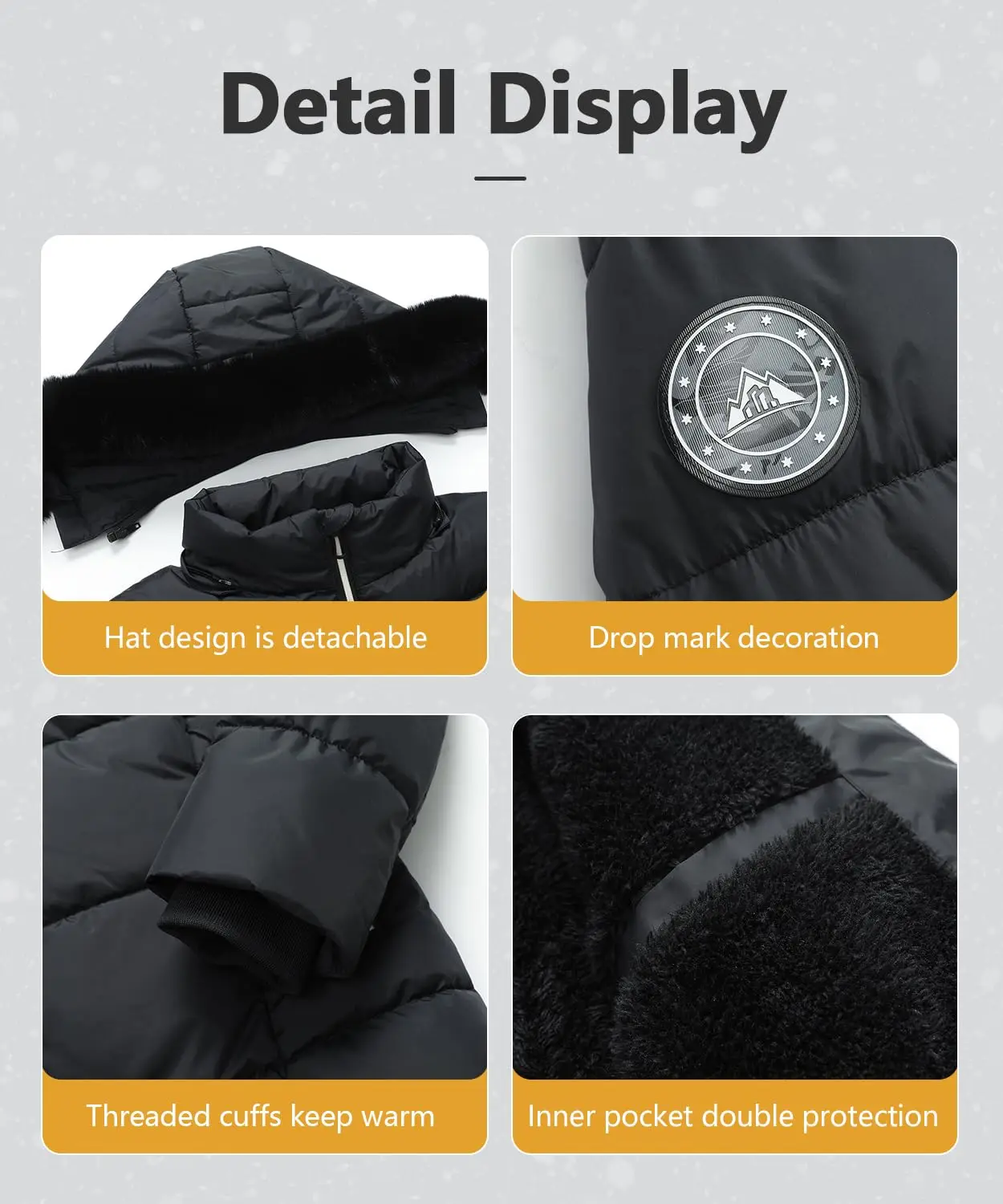 เสื้อโค้ทกันลมกันน้ำสำหรับผู้หญิง ฤดูหนาว บุขนเป็ด อุ่นหนา มีฮู้ด แฟชั่นเสื้อพัฟเฟอร์