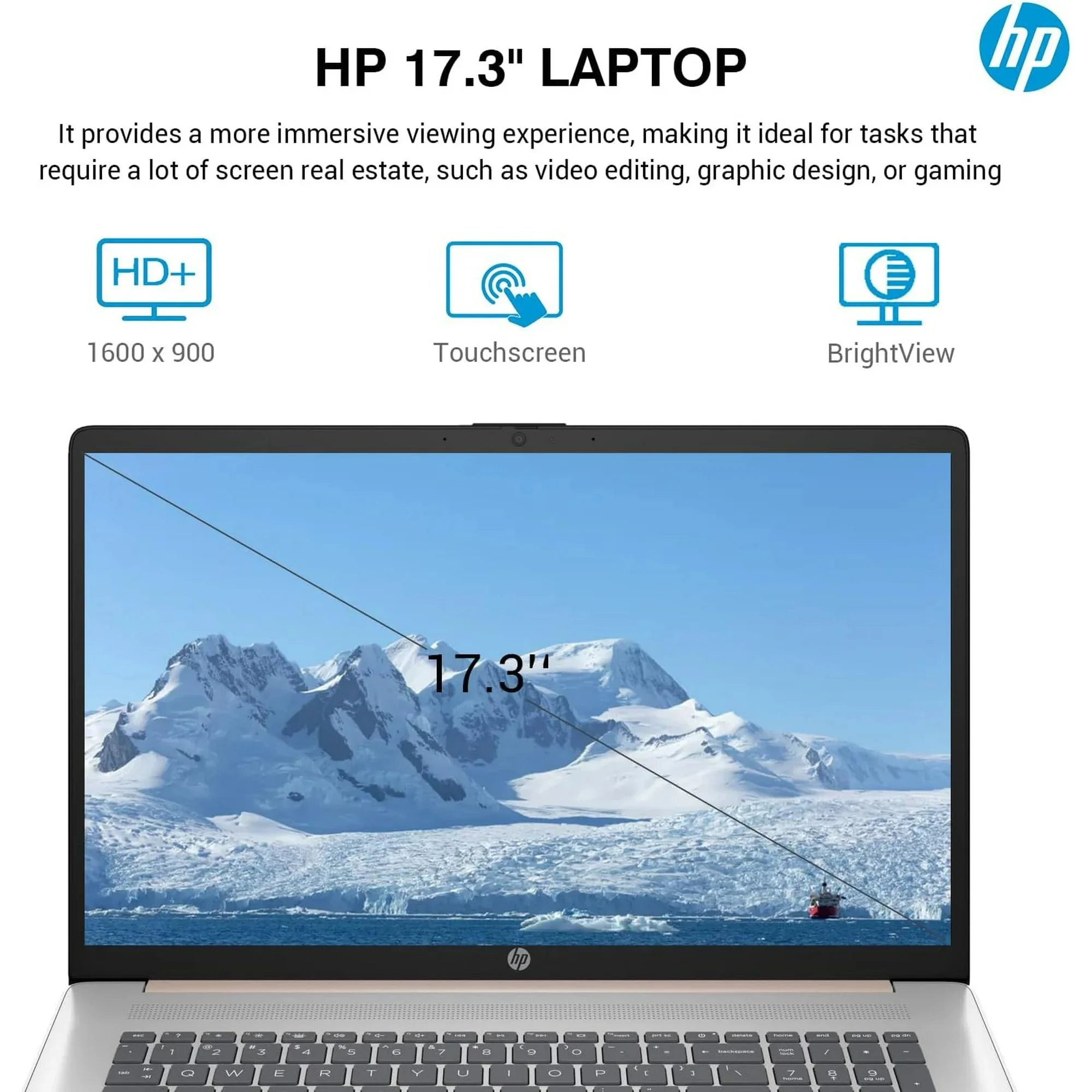 HP 17.3" HD+Touchscreen Laptop,Intel Core i7-1355U,64GB RAM,2TB SSD,Backlit Keyboard,Windows 11 Home