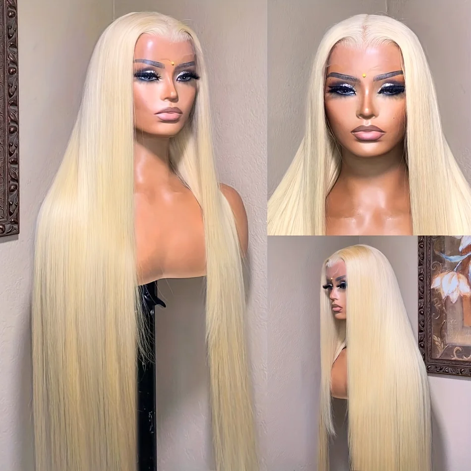 30 Zoll gerade blonde 613 HD Spitze Frontal Perücke 13x6 transparente Echthaar Perücken für schwarze Frauen 13x4 Spitze Frontal farbige Perücke