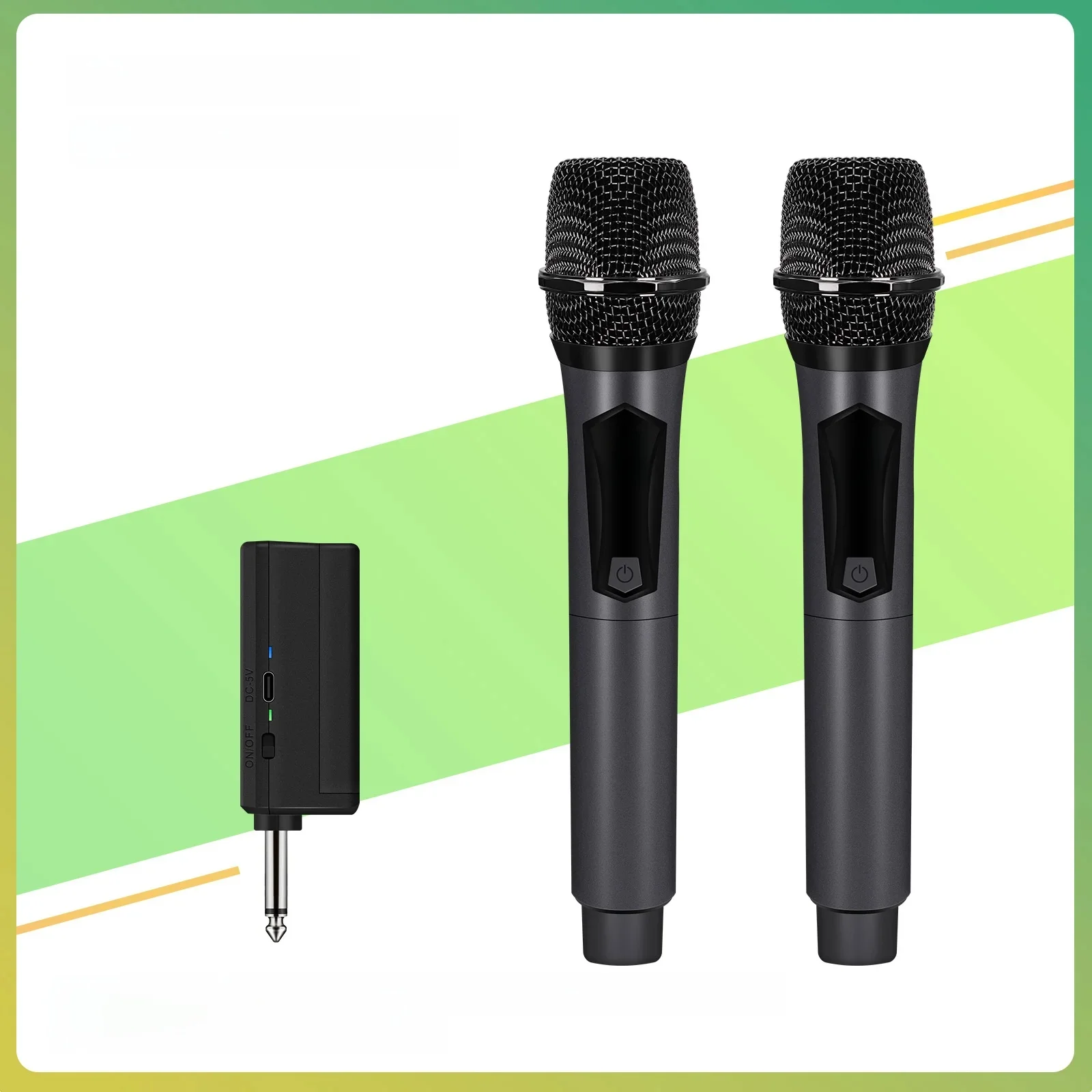 Microphone sans fil 2 canaux UHF, fréquence fixe, portable, pour fête, karaoké, église professionnelle, spectacle, réunion