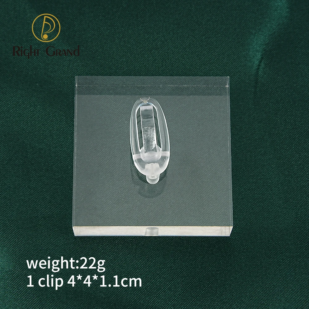 Clear Polished Acrylic Square Rectangle Nose Ring Clicker Hoop Earring Piercing Jewelry Display Holder Stands