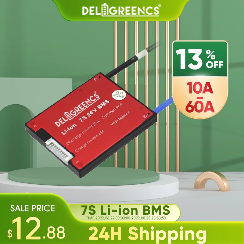 7S 15A 20A 30A 40A 60A BMS ไฟฟ้าอุปกรณ์เสริมสำหรับจักรยาน 24V 18650 แบตเตอรี่ไฟฟ้าจักรยาน