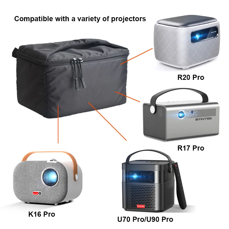 Borsa da viaggio morbida di lusso di marca BYINTEK per proiettore BYINTEK K16 Pro R17 Pro R20 Pro U70 U90