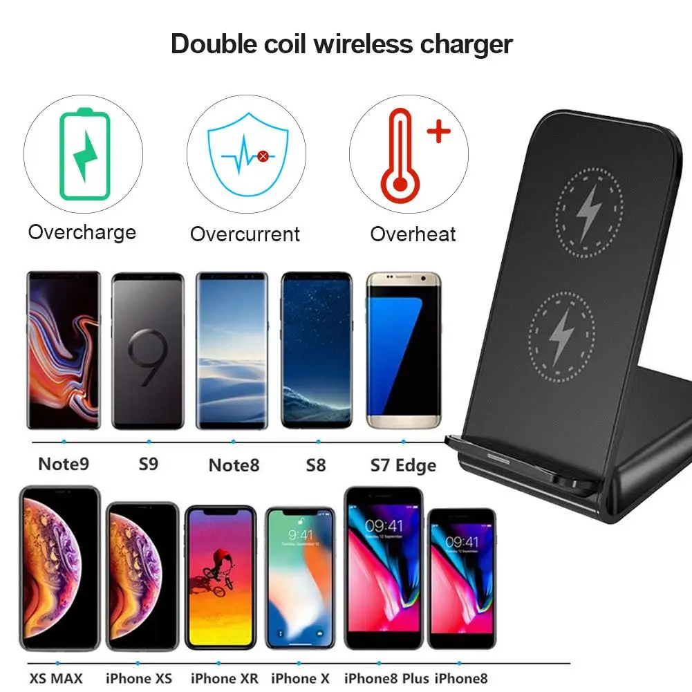 Cargador inalámbrico rápido para Samsung S22 S21, soporte de carga rápida para iPhone 14, 13, 12, 11 Pro Max, XS, XR, X,