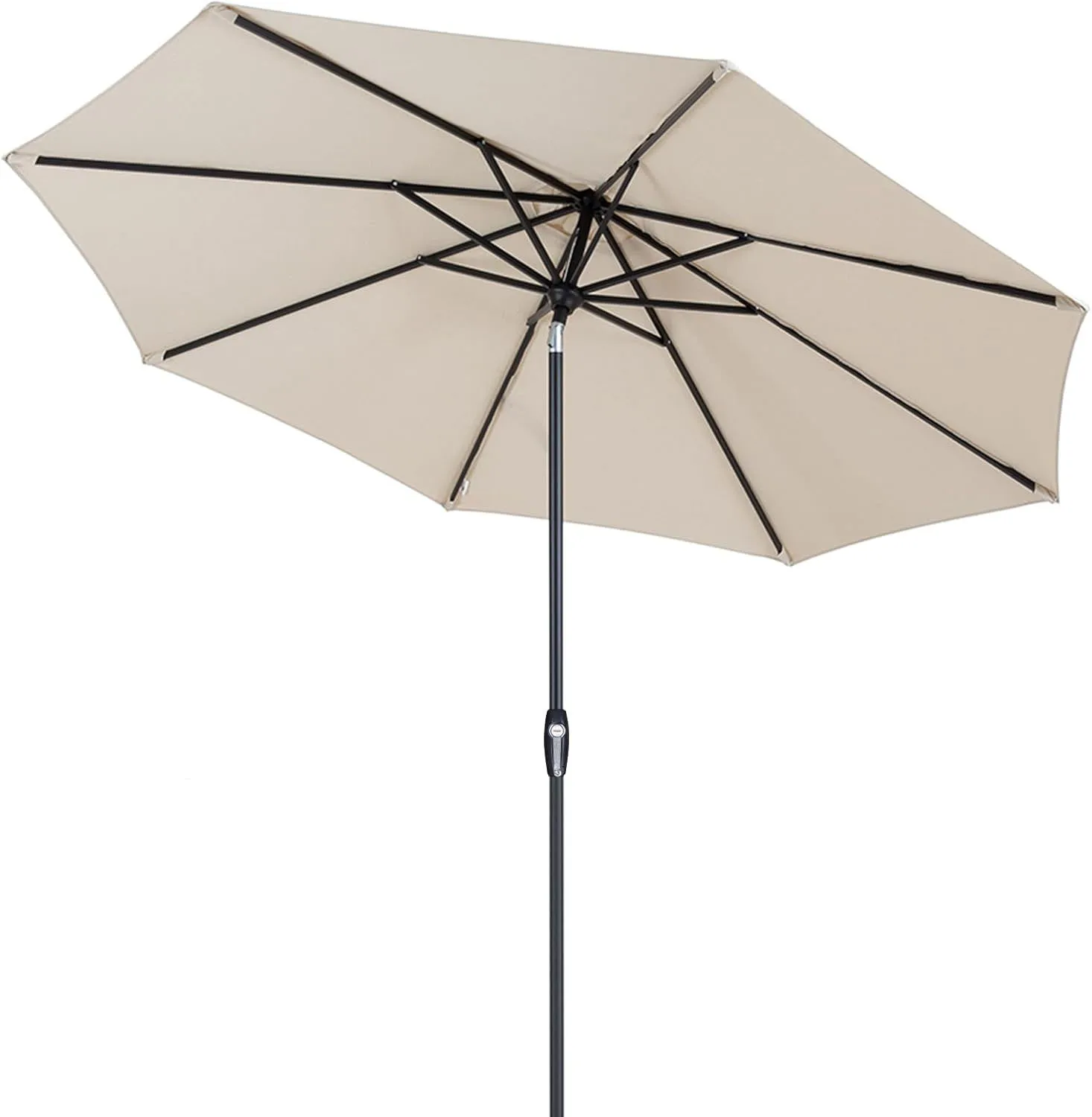 9ft Outdoor Table Umbrella with Auto Tilt and Crank,Large Sun Umbrella with Sturdy Pole&Fade resistant canopy,Easy to 21