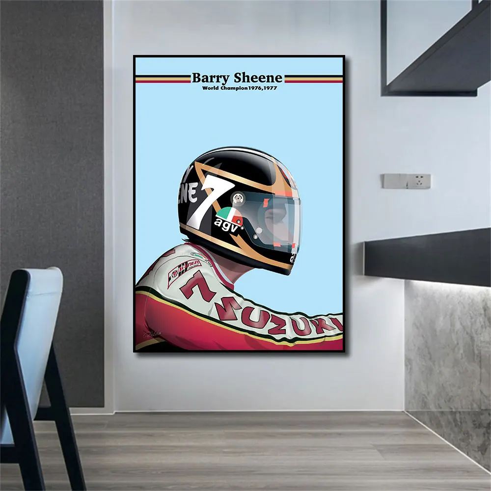 Ayrton Senna And James Hunt Formula 1 Motorsport Grand prix world Champion Canvas Print Painting Wall Art Decor Home Decoration