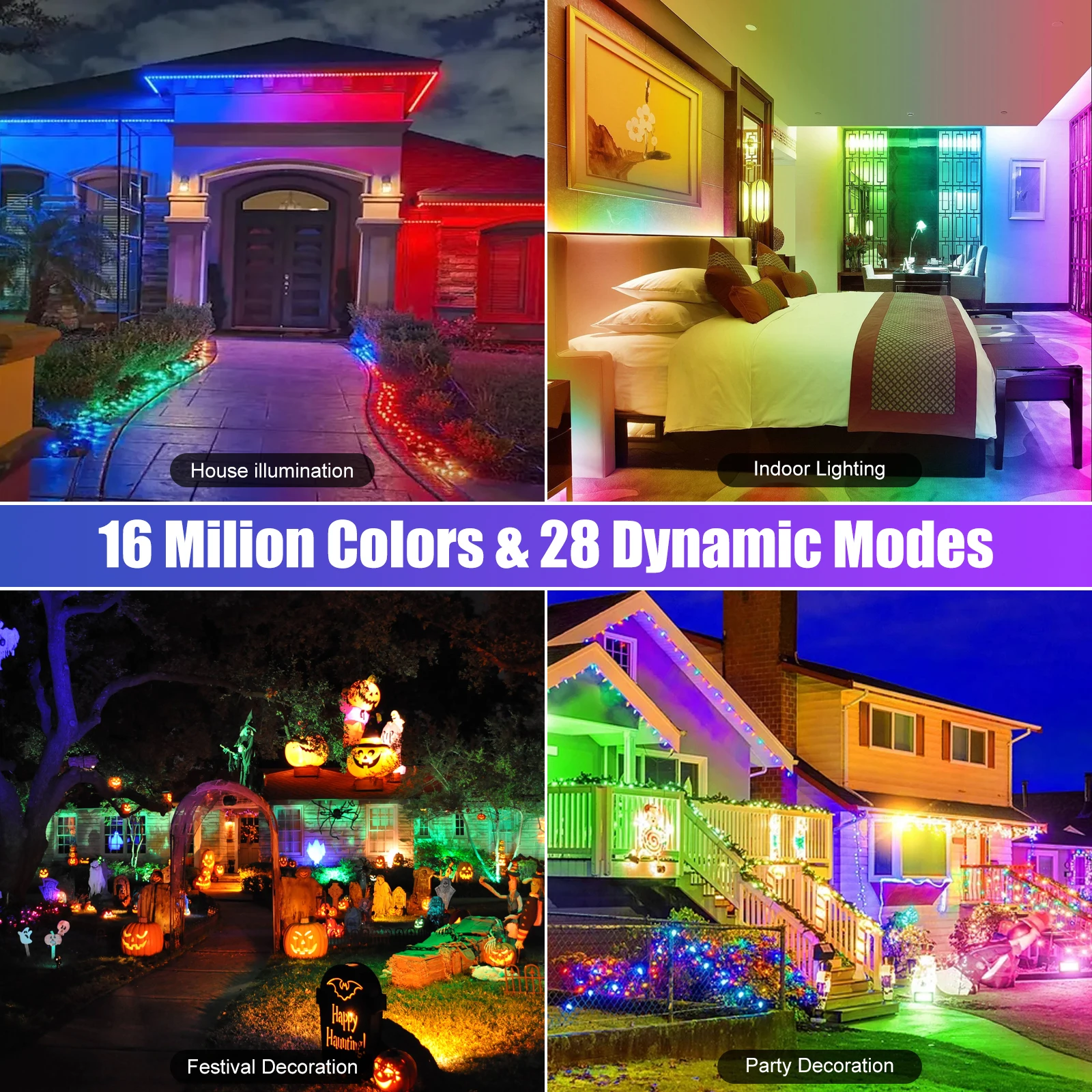 Rgb Led Strip Licht Muziek Geluid Controle Pick-Up Ritme Omgevingslamp Sfeer Nachtverlichting Voor Bar Auto Kamer Tv Gaming Decoratie