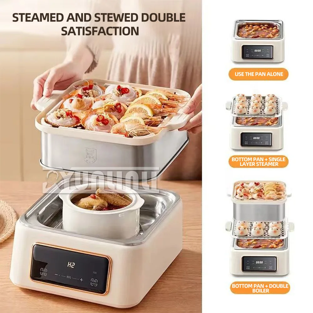 Multifunctional 2-layer Electric Steamer, Fully Automatic Large -capacity Stainless Steel Breakfast Machine