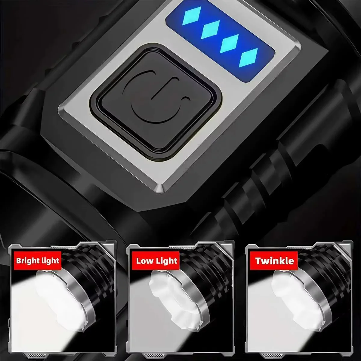 High Power White Laser LED Flashlight Built-in Battery USB Rechargeable Strong Light Tactical Torch Outdoor Camping Hiking Lamp