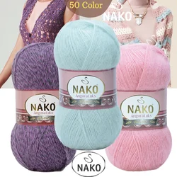 Nako Angora Luxury Wool Hand Knitting Yarn, 100 Grams Of 550 Meters, 50 Color, Premium Acrylic, Mohair, Glitter, Yarn, Home Textile, Autumn, Winter, Spring, accessory, Cardigan, Shawl, Scarf, Beret, T-Shirt