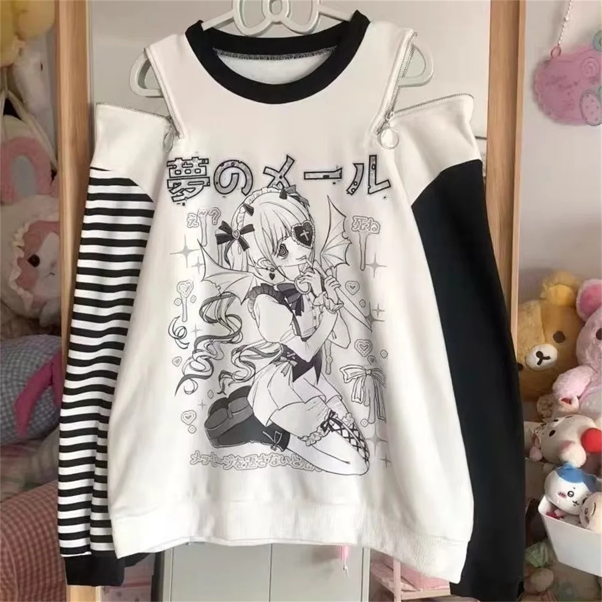 2026 Harajuku Kawaii Sweatshirts Damen Oberbekleidung Subkultur Pullover Langarm T-Shirts Damen Casual Y2k Kleidung Koreanische Tops – Detail 4
