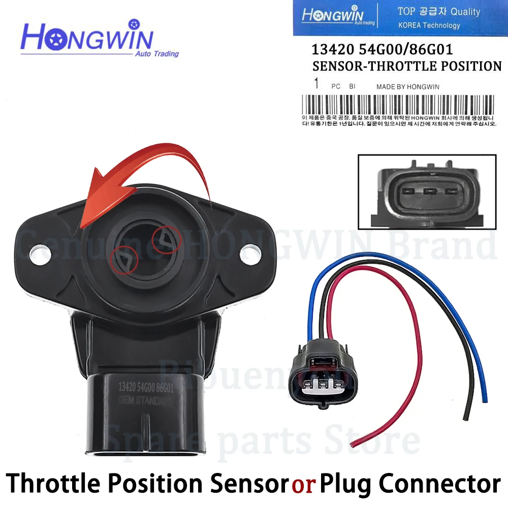 13420 54G00 1342086G01 Throttle Position Sensor & Connector For Suzuki Aerio 2.3L 05-07 Liana 1342054G01 1342054G00 13420-54G01