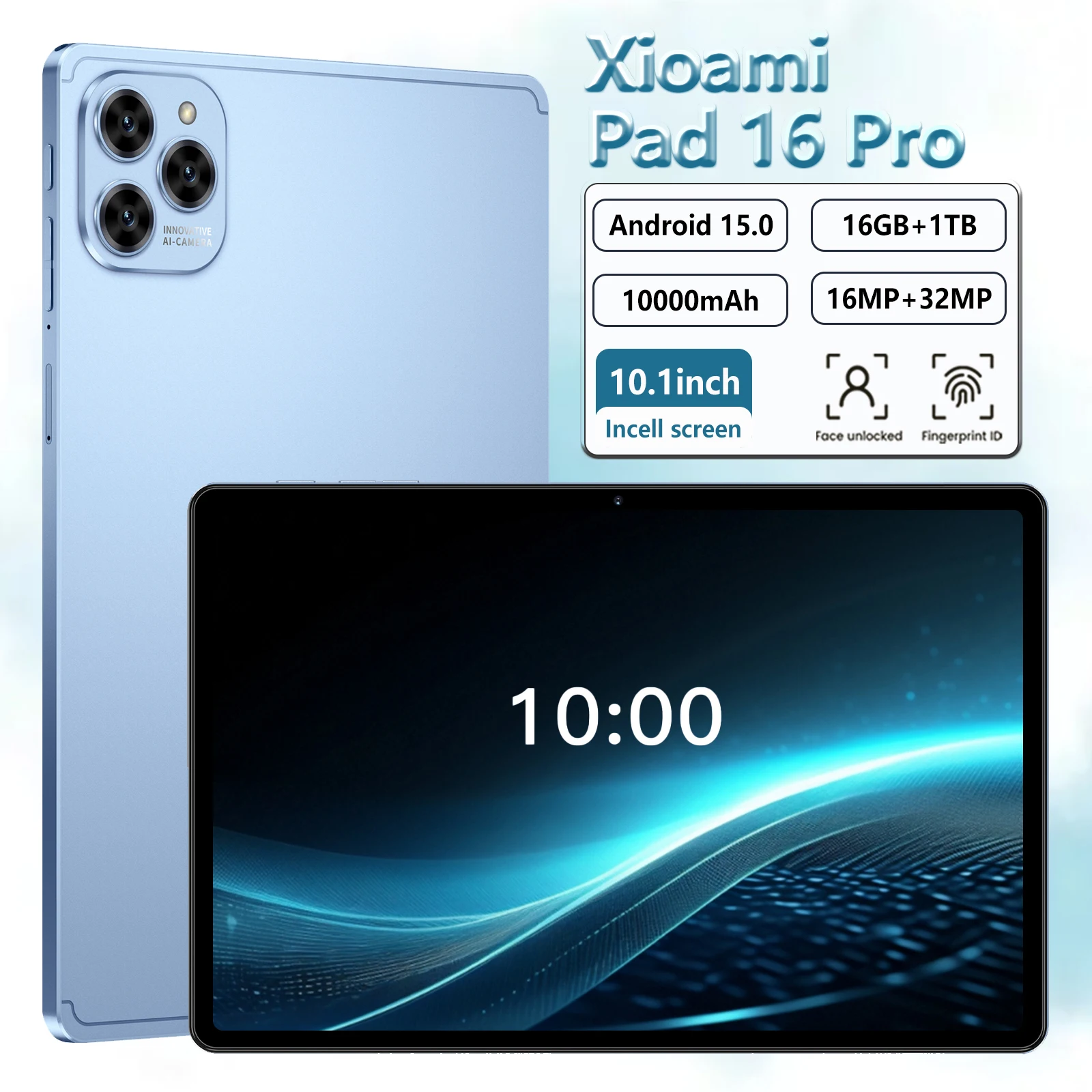 

Hot Original Pad 16 Pro Global Version Tablet 10.1inch HD Android 15 16GB+1TB 10000mAh 5G Dual SIM WiFi GPS Tablets