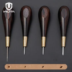 WUTA 2a generazione cucitura in pelle punteruolo a forma di diamante ebano Blackwood e ottone strumento artigianale cucito a mano punteruolo cucitrice fai da te