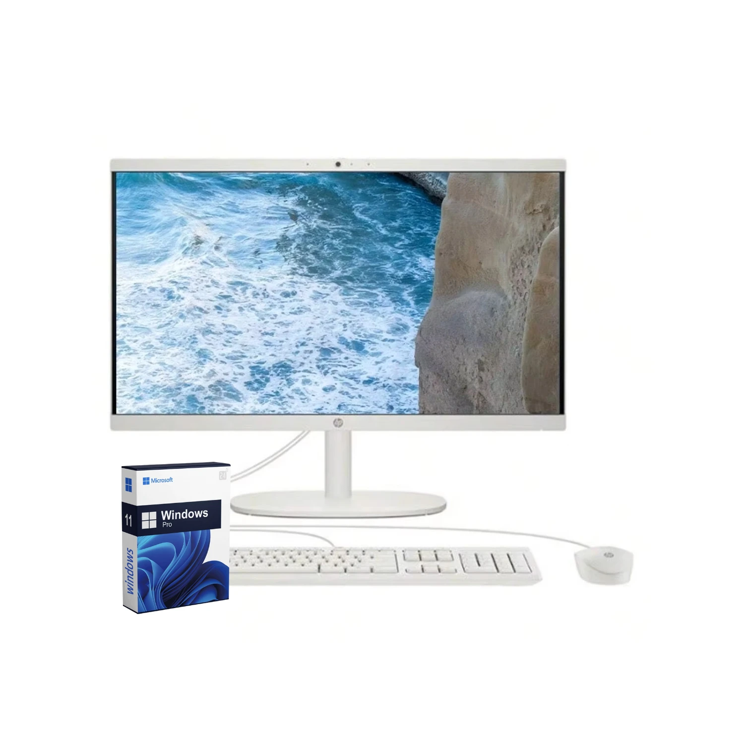 HP All-in-One Desktop,Intel Celeron J4025,32GB de RAM, SSD 2TB, Intel UHD Graphics 600,Windows 11 Pro, Branco, 21,5"