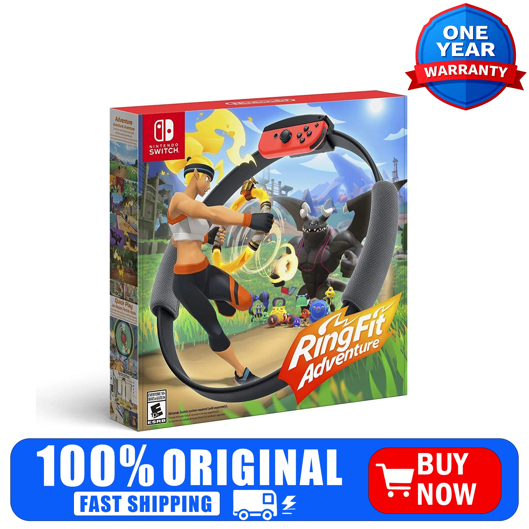 Ring Fit Adventure para Nintendo Switch – Juego de aventura fitness con Ring-Con y correa para las piernas