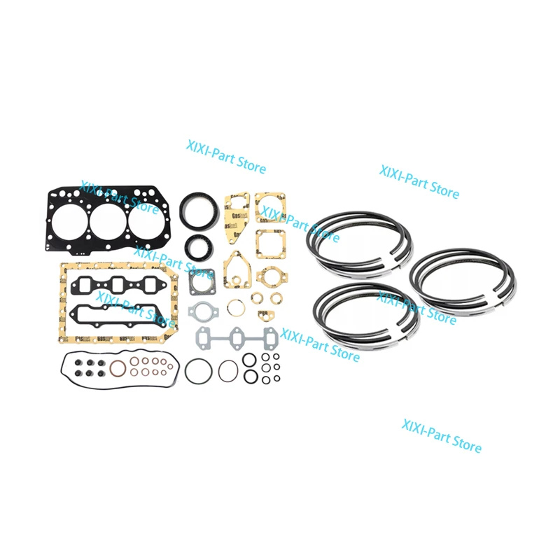 

3TNV82 Full Gasket Kit Set +Piston Ring For Yanmar 82*2+2+4mm 3D82 3TNE82 With Cylinder Head Gasket Overhaul Rebuild Kit