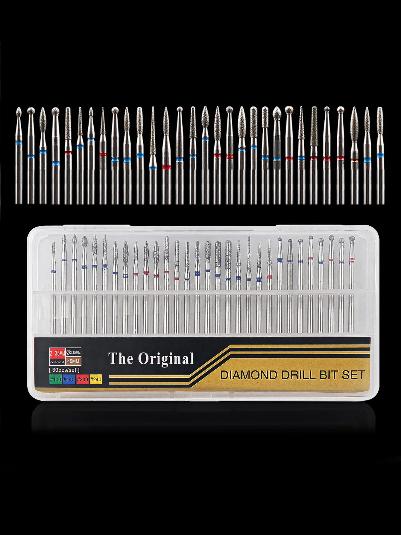 

30pcs/Box Manicure Grinding Head Set Diamond Nail Drill Bit Rotary Electric Milling Cutters For Pedicure Manicure Files Cuticle