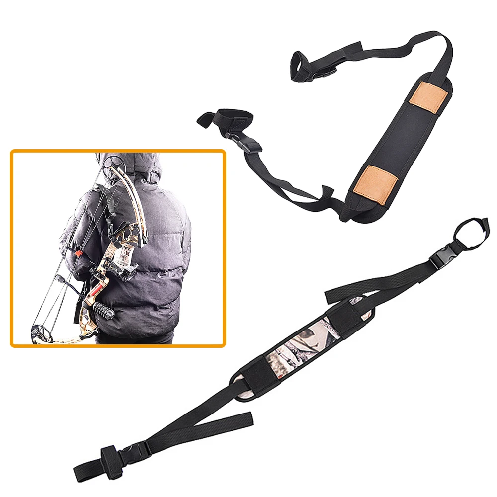 Adjustable Archery Compound Bow Belt Hunting Bag Fishing Rod Carry Shoulder Belt Strap Holder