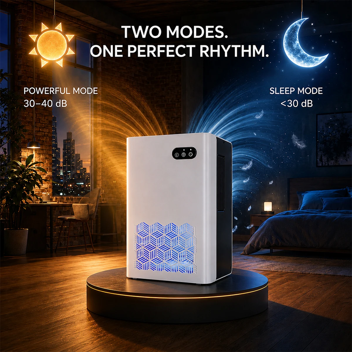 Portable Electric Dehumidifier for Home, Quiet Household Moisture Absorber Damp Remover with Auto Shut Off, Dehumidifier for Bedroom Bathroom Closet Wardrobe