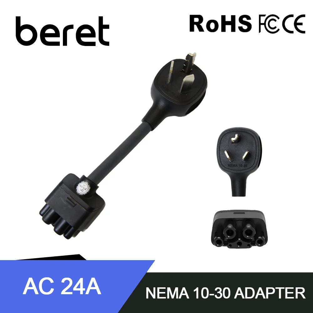 Nema 10-30 Adapter Gen 2 for Mobile Connector Black 10-30 Nema Adapter Gen 2 for Mobile c Tesla Ev Charger