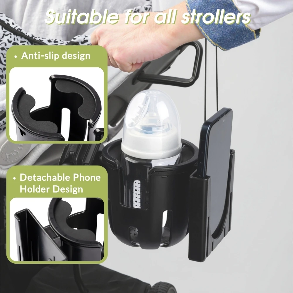 Erduo Baby Kinderwagen Zubehör Kinderwagen Rollstuhl Fahrrad Trinkbecher Flaschenhalter Doppel Handy Kaffeehalter für Warenkorb