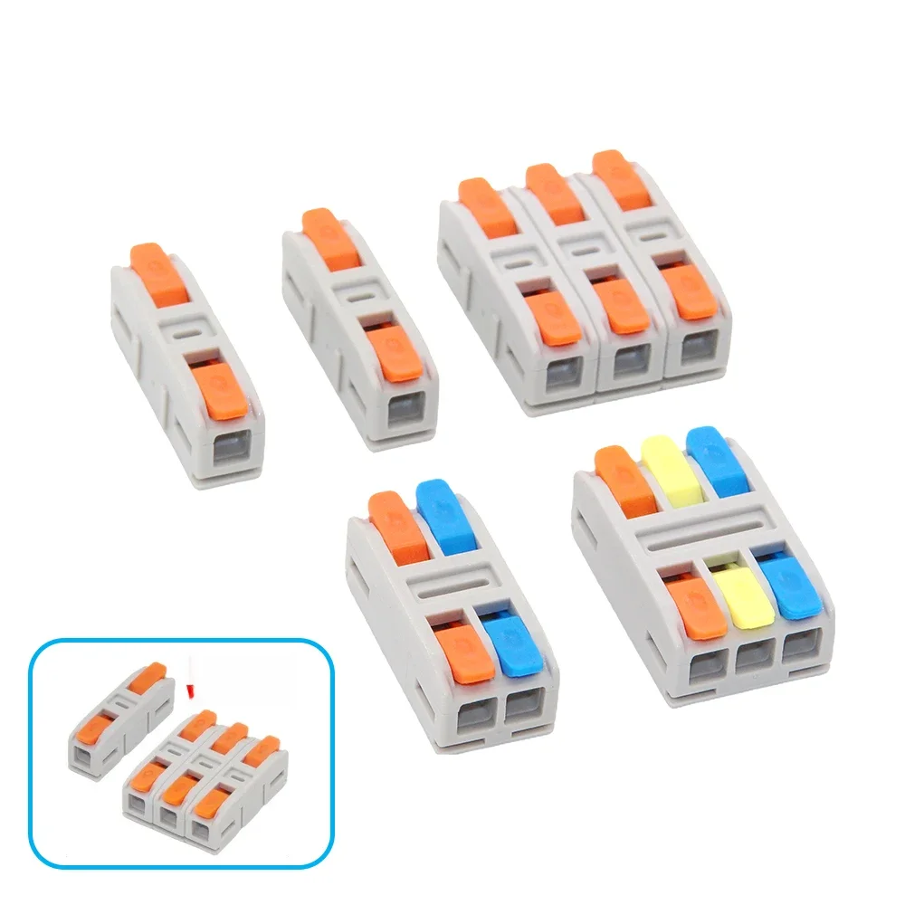 Mini szybkie złącze przewodu 1Pin 2Pin 3Pin Możliwość łączenia twardego przewodu Bezpośrednie wstawianie Wiele wejść i wiele wyjść Szybki terminal okablowania — 2
