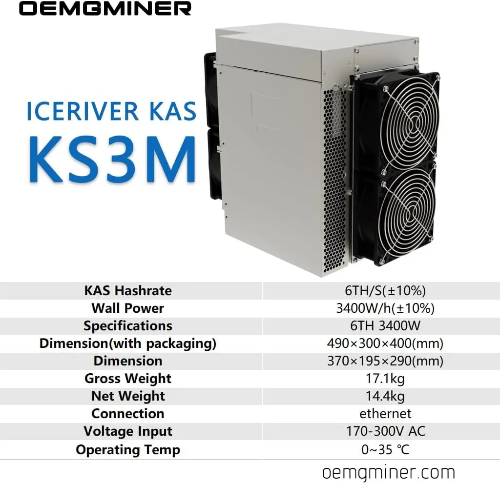 IceRiver KS3M 6TH KAS Miner