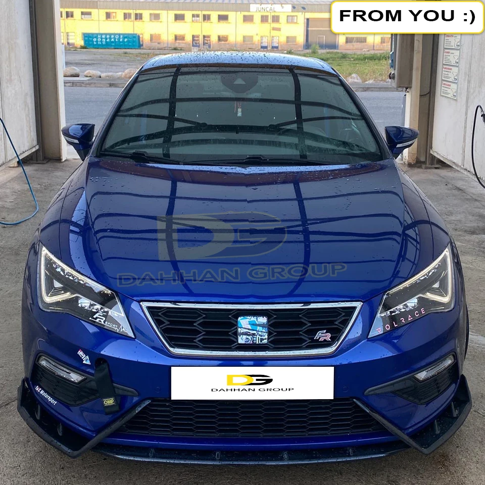 Seat Leon MK3.5 2017 - 2020 LENZ Design 3 sztuki przedni Splitter Lip Blade spojler skrzydłowy fortepian czarny błyszczący plastik FR Cupra Kit