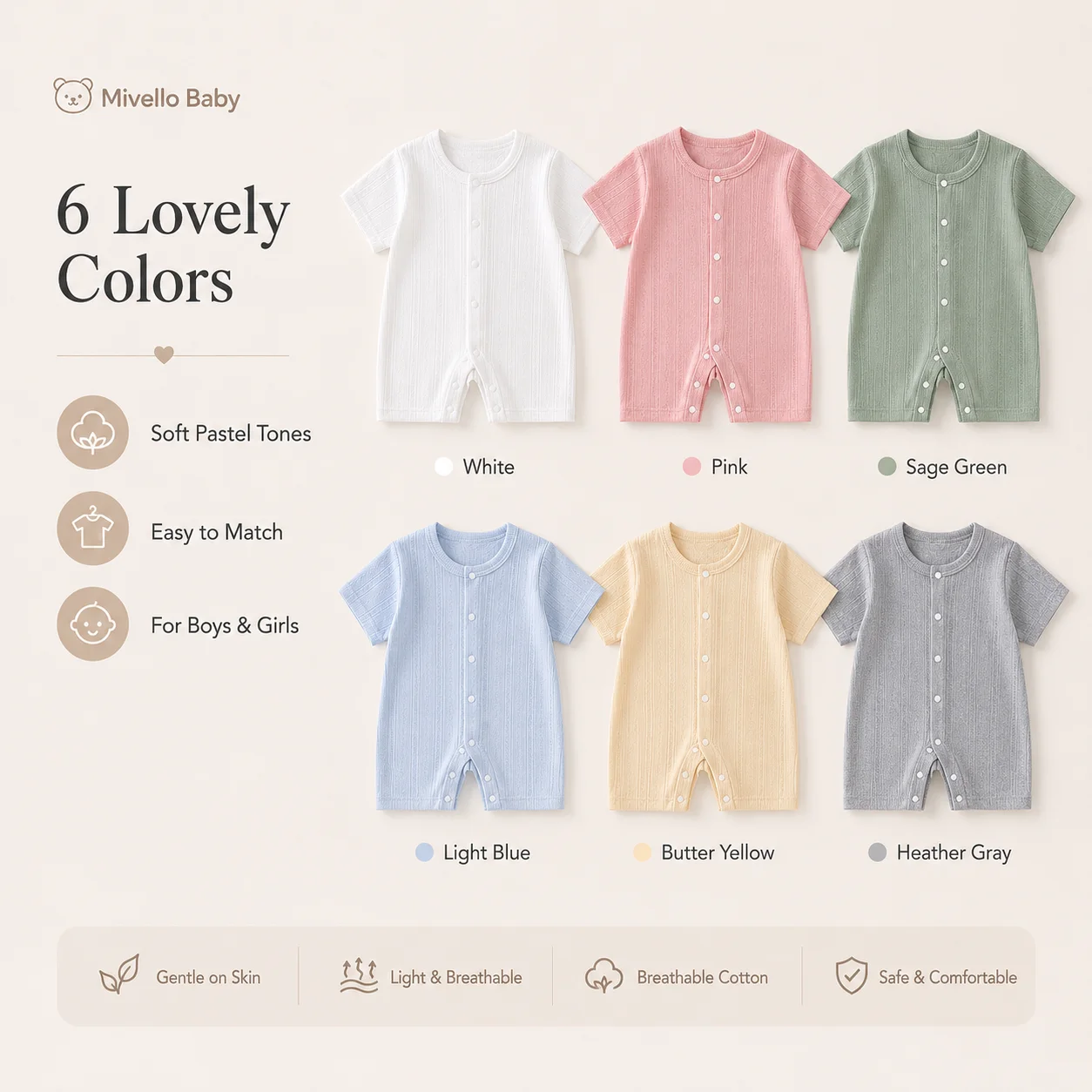 Baby  Jumpsuit Short-sleeved Summer Newborn Breathable Mesh Air-conditioning Clothing Boys Girls Baby Light Pajamas
