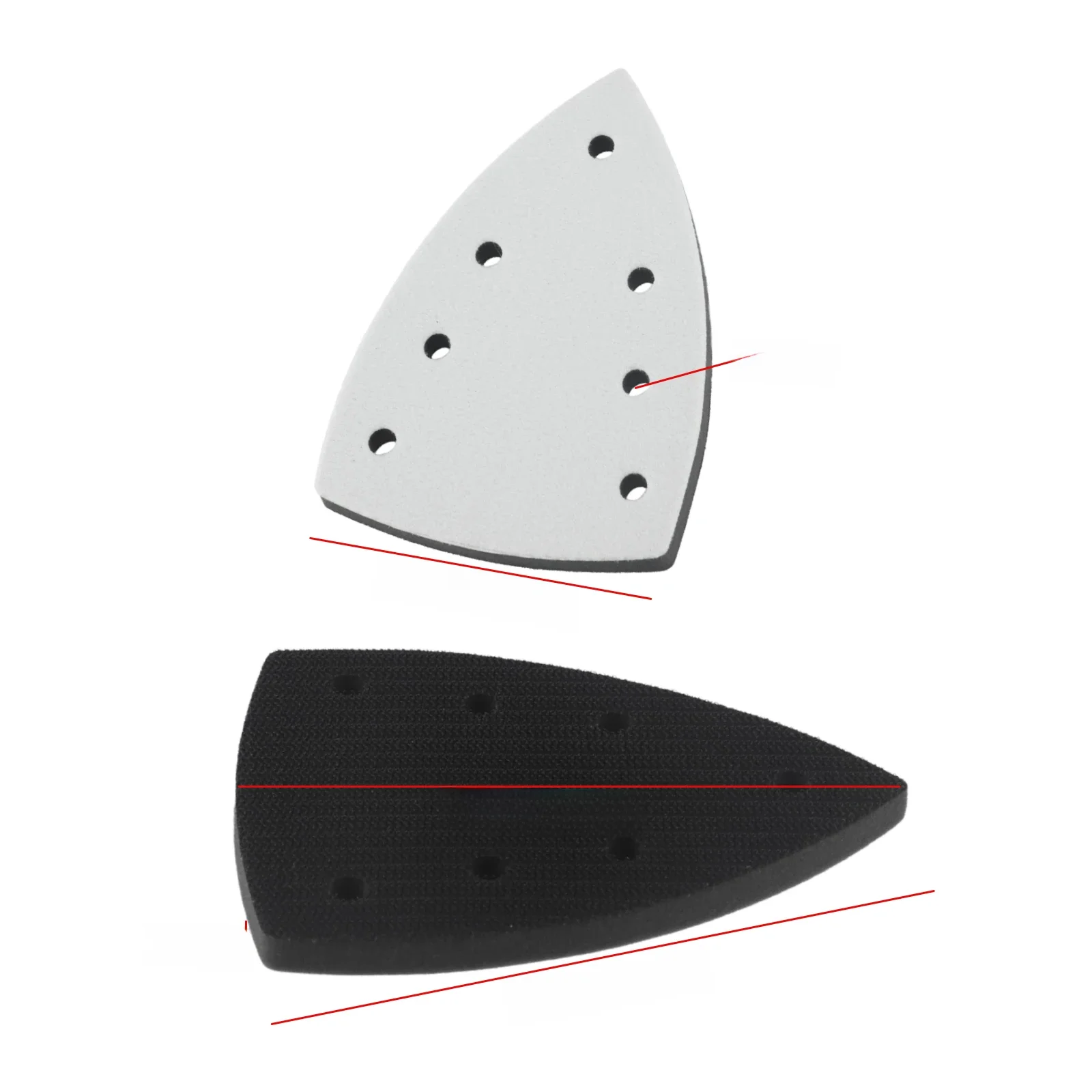 Driehoek Schuurkussen Schuurkussen Back-Up Plaat Pu Schuim Schuurkussen 7 Gat Schuurpapier Back-Pad Voor Schuurmachine Schuurgereedschap - afbeelding 2