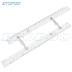 450/600mm Marine Parallel Ruler with Clear Scales, Mapping Points to Pull Parallel Ruler Nautical Charts Parallel Ruler f