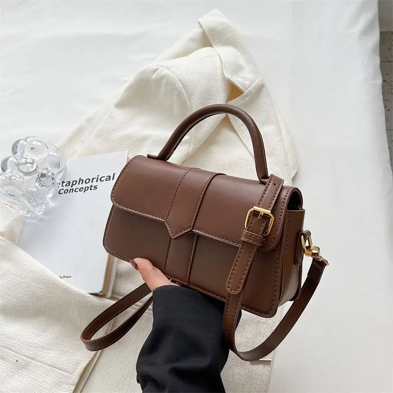 Luxury Real Leather Shoulder Bag for Women Handbag Fashion Crossbody Bag Vintage Underarm Bag Small Square Satchel 2024 Trend