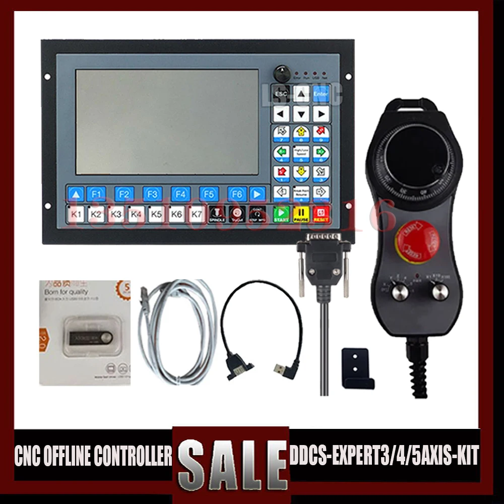 New And Updated Ddcs-expert Cnc Offline Controller 3/4/5 Axis 1mhz G Code + 6 Axis With Emergency Stop Electronic Handwheel