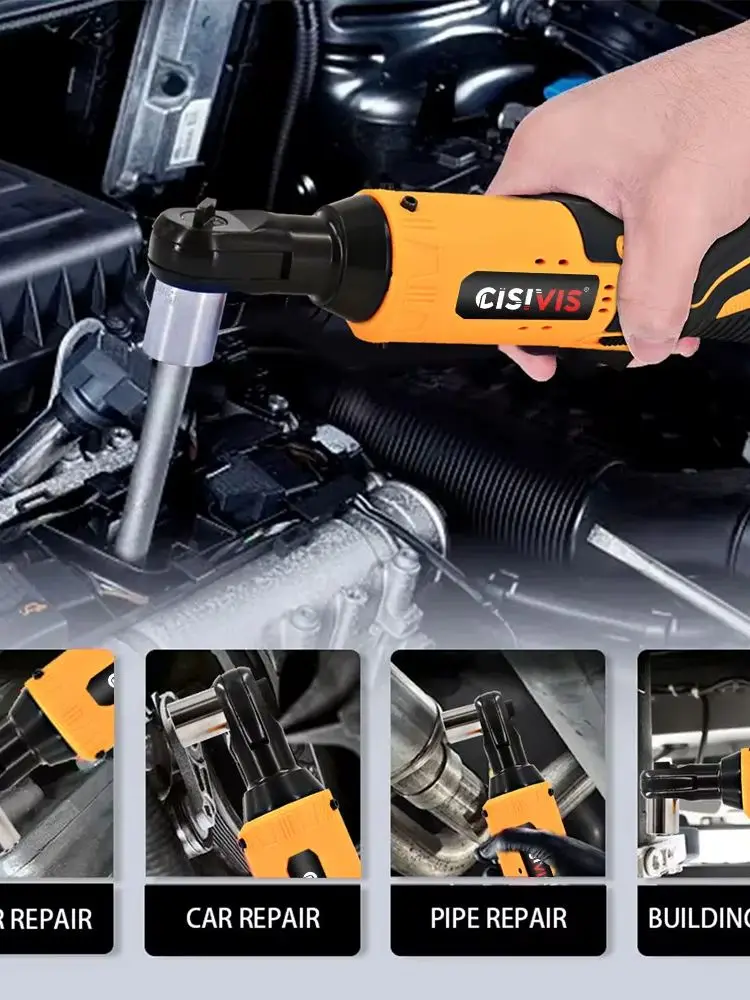 3/8 Zoll Winkel-Ratschenschlüssel-Set, kabellos, Lithium-Ionen, 90-Grad-Ratschenwerkzeug mit 7 Stecknüssen 10-17 mm, 8-teiliges Schlagschraubenschlüssel-Set für die Autoreparatur