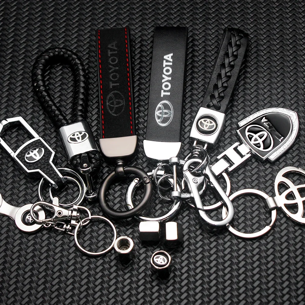 Auto Metall Schlüsselbund Mode Kreative Leder Schlüssel Halter Schlüssel Fall Ring Für Toyota Chr