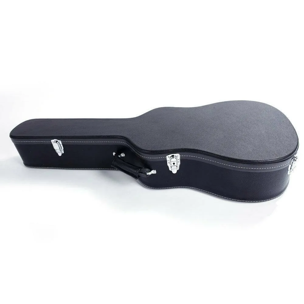 

41" Flat Surface Protable Black Hard Shell Acoustic Guitar w/ Silver Hardware